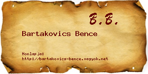 Bartakovics Bence névjegykártya
