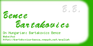 bence bartakovics business card